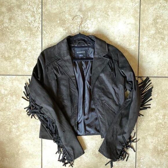 Glamsia Fringe Black Jacket - Picture 4 of 4
